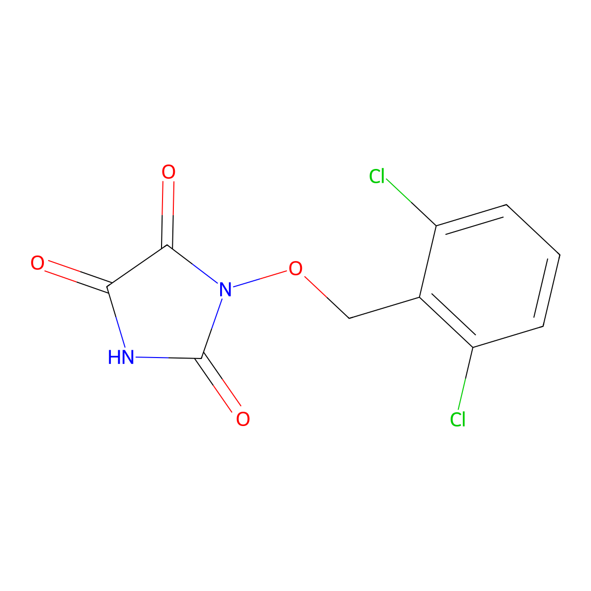 1-[(2,6-Dichlorophenyl)methoxy]imidazolidine-2,4,5-trione molecular structure, CAS 339103-82-1