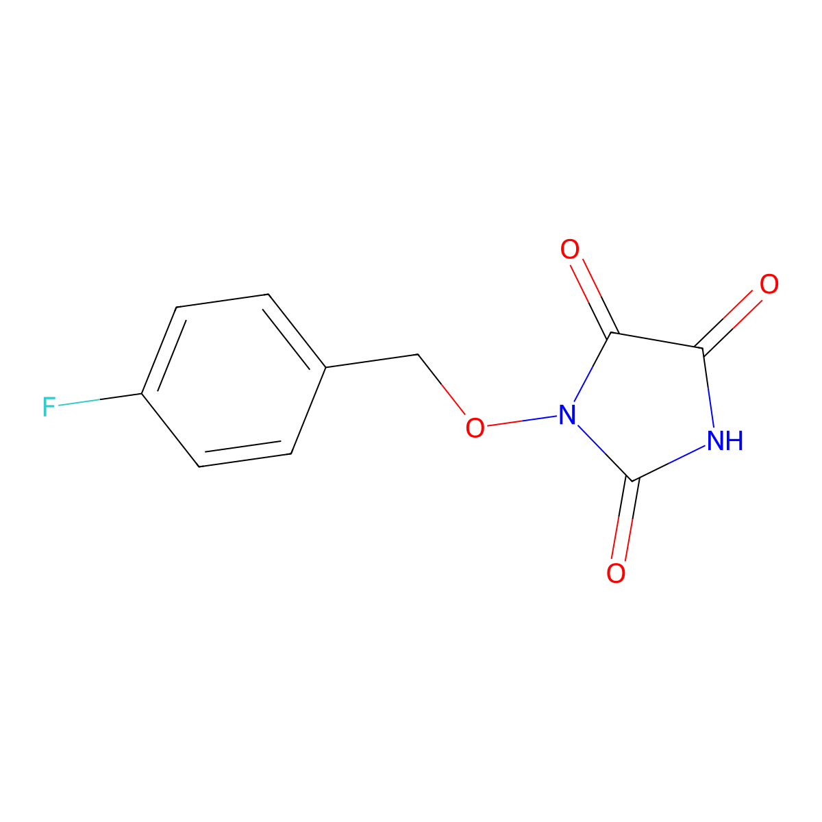 1-[(4-Fluorophenyl)methoxy]imidazolidine-2,4,5-trione molecular structure, CAS 339103-85-4