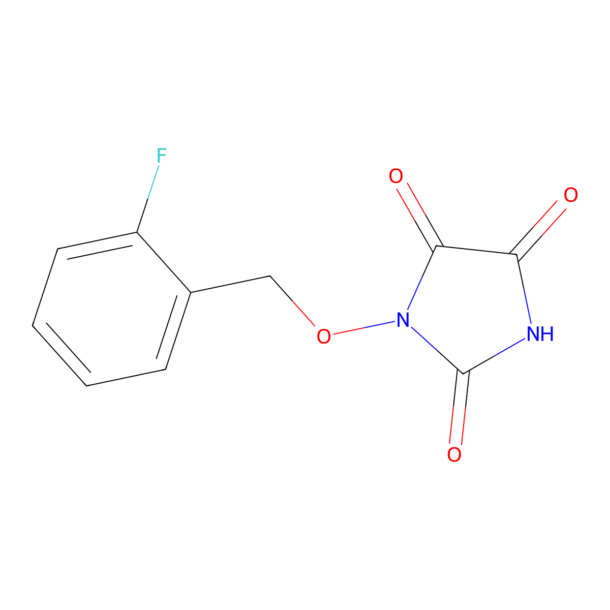 1-[(2-Fluorophenyl)methoxy]imidazolidine-2,4,5-trione molecular structure, CAS 339103-88-7