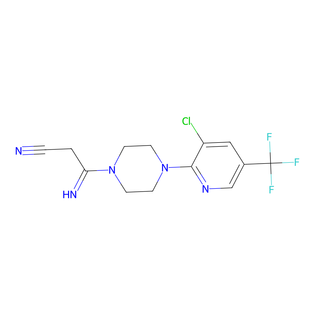 3-{4-[3-Chloro-5-(trifluoromethyl)-2-pyridinyl]piperazino}-3-iminopropanenitrile molecular structure, CAS 339103-92-3