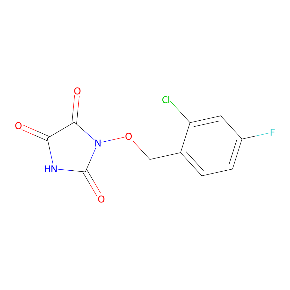 1-[(2-chloro-4-fluorobenzyl)oxy]-1H-imidazole-2,4,5(3H)-trione molecular structure, CAS 339103-93-4