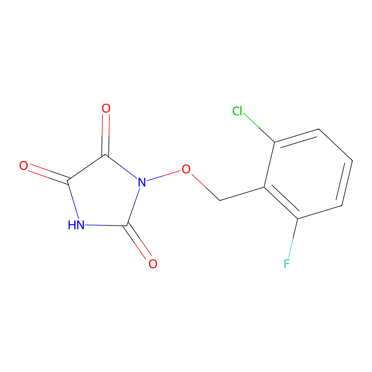 1-[(2-chloro-6-fluorobenzyl)oxy]-1H-imidazole-2,4,5(3H)-trione molecular structure, CAS 339103-96-7