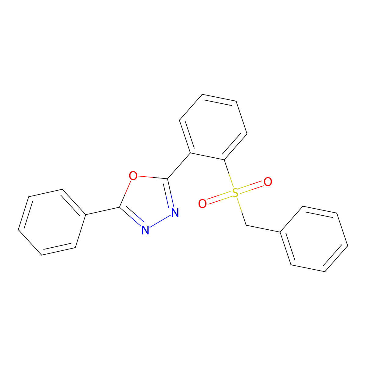 Benzyl 2-(5-phenyl-1,3,4-oxadiazol-2-yl)phenyl sulfone molecular structure, CAS 339104-06-2