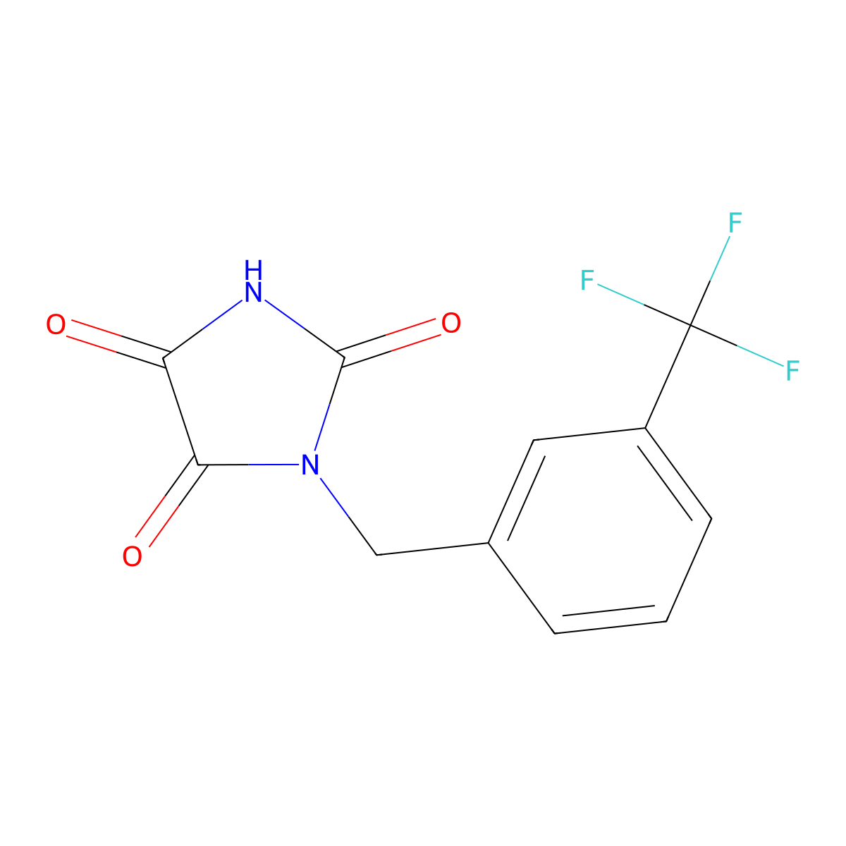 1-{[3-(Trifluoromethyl)phenyl]methyl}imidazolidine-2,4,5-trione molecular structure, CAS 339104-08-4