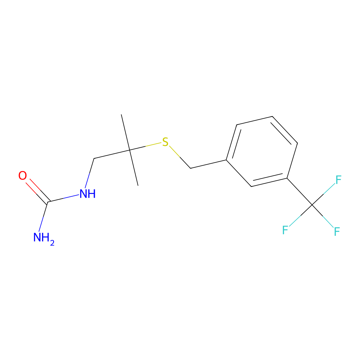 N-(2-methyl-2-{[3-(trifluoromethyl)benzyl]sulfanyl}propyl)urea molecular structure, CAS 339104-14-2