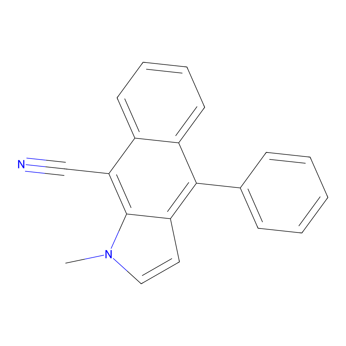 1-methyl-4-phenyl-1H-benzo[f]indole-9-carbonitrile molecular structure, CAS 339104-22-2
