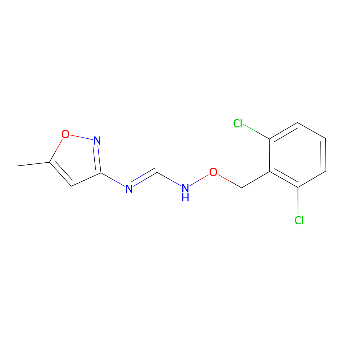 N-[(2,6-dichlorophenyl)methoxy]-N'-(5-methyl-1,2-oxazol-3-yl)methanimidamide molecular structure, CAS 339104-25-5
