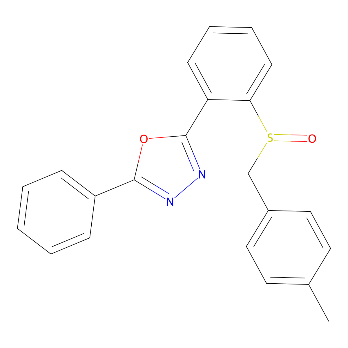 2-{2-[(4-Methylbenzyl)sulfinyl]phenyl}-5-phenyl-1,3,4-oxadiazole molecular structure, CAS 339104-27-7