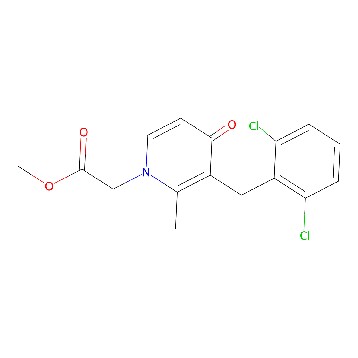 methyl 2-[3-(2,6-dichlorobenzyl)-2-methyl-4-oxo-1(4H)-pyridinyl]acetate molecular structure, CAS 339104-41-5