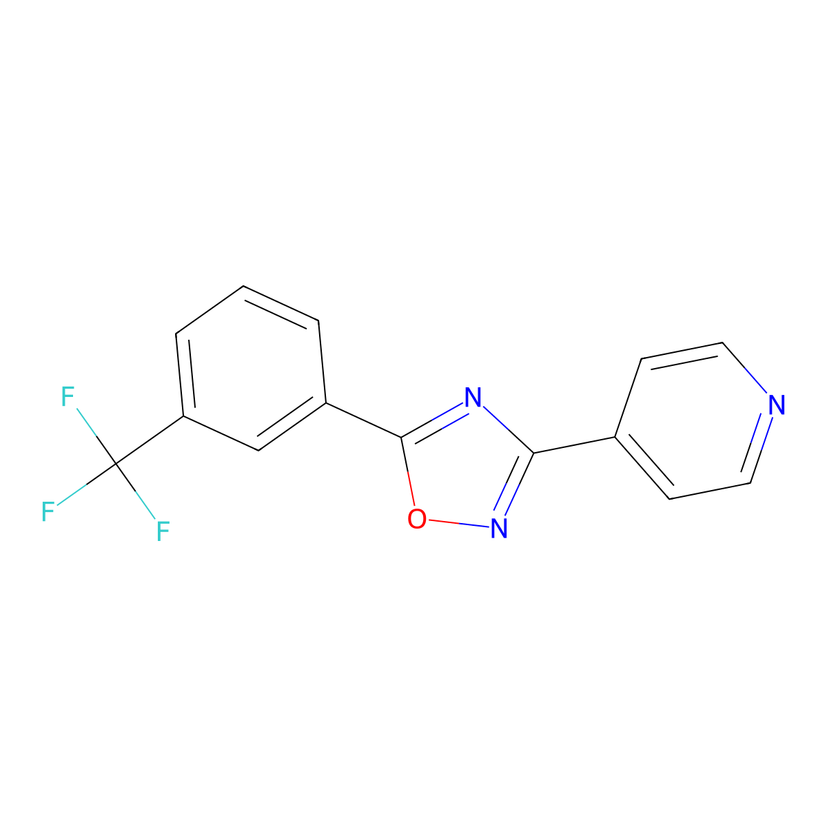 4-{5-[3-(Trifluoromethyl)phenyl]-1,2,4-oxadiazol-3-yl}pyridine molecular structure, CAS 339104-45-9