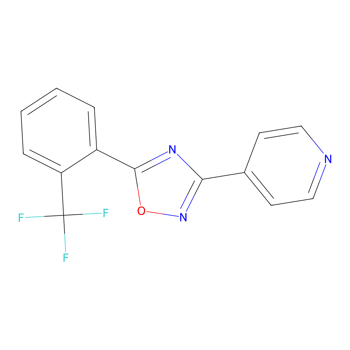 4-{5-[2-(Trifluoromethyl)phenyl]-1,2,4-oxadiazol-3-yl}pyridine molecular structure, CAS 339104-49-3