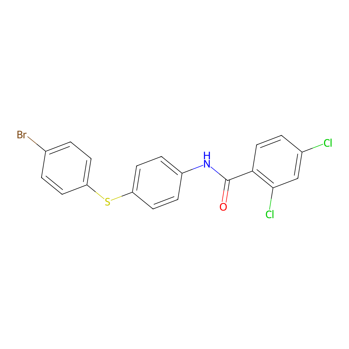 N-{4-[(4-bromophenyl)sulfanyl]phenyl}-2,4-dichlorobenzenecarboxamide molecular structure, CAS 339104-60-8