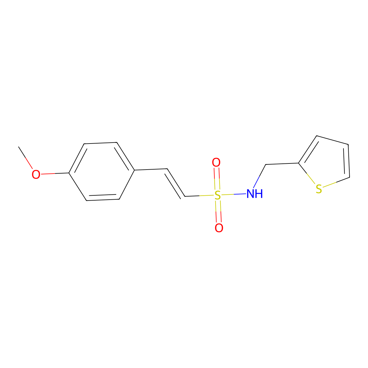 (E)-2-(4-methoxyphenyl)-N-(thiophen-2-ylmethyl)ethenesulfonamide molecular structure, CAS 339104-61-9