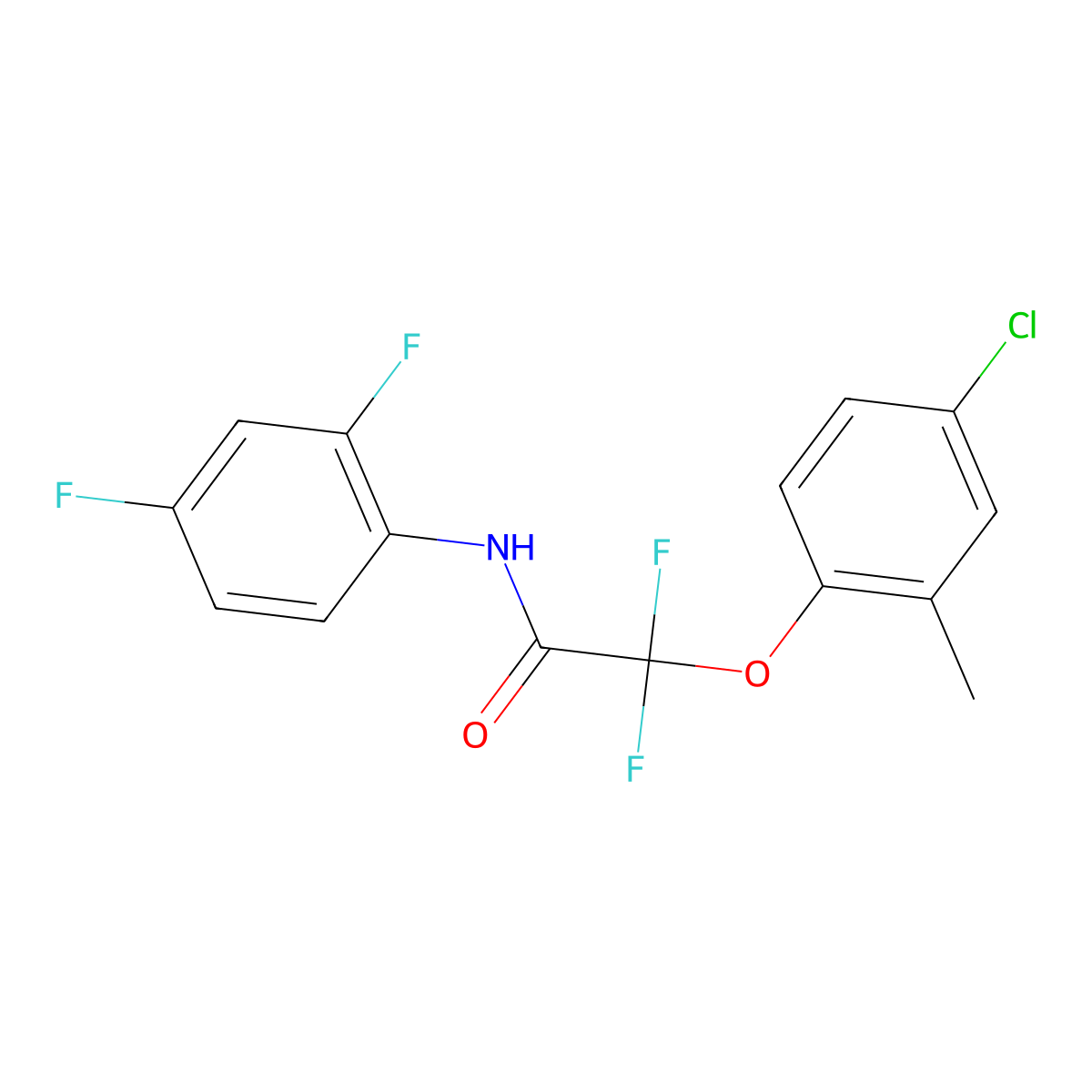 2-(4-chloro-2-methylphenoxy)-N-(2,4-difluorophenyl)-2,2-difluoroacetamide molecular structure, CAS 339104-68-6