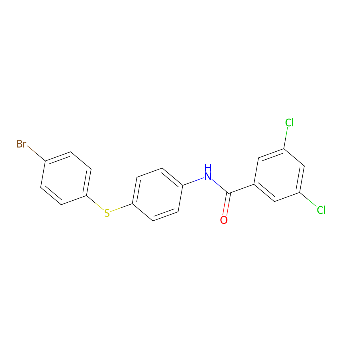 N-{4-[(4-bromophenyl)sulfanyl]phenyl}-3,5-dichlorobenzenecarboxamide molecular structure, CAS 339104-70-0