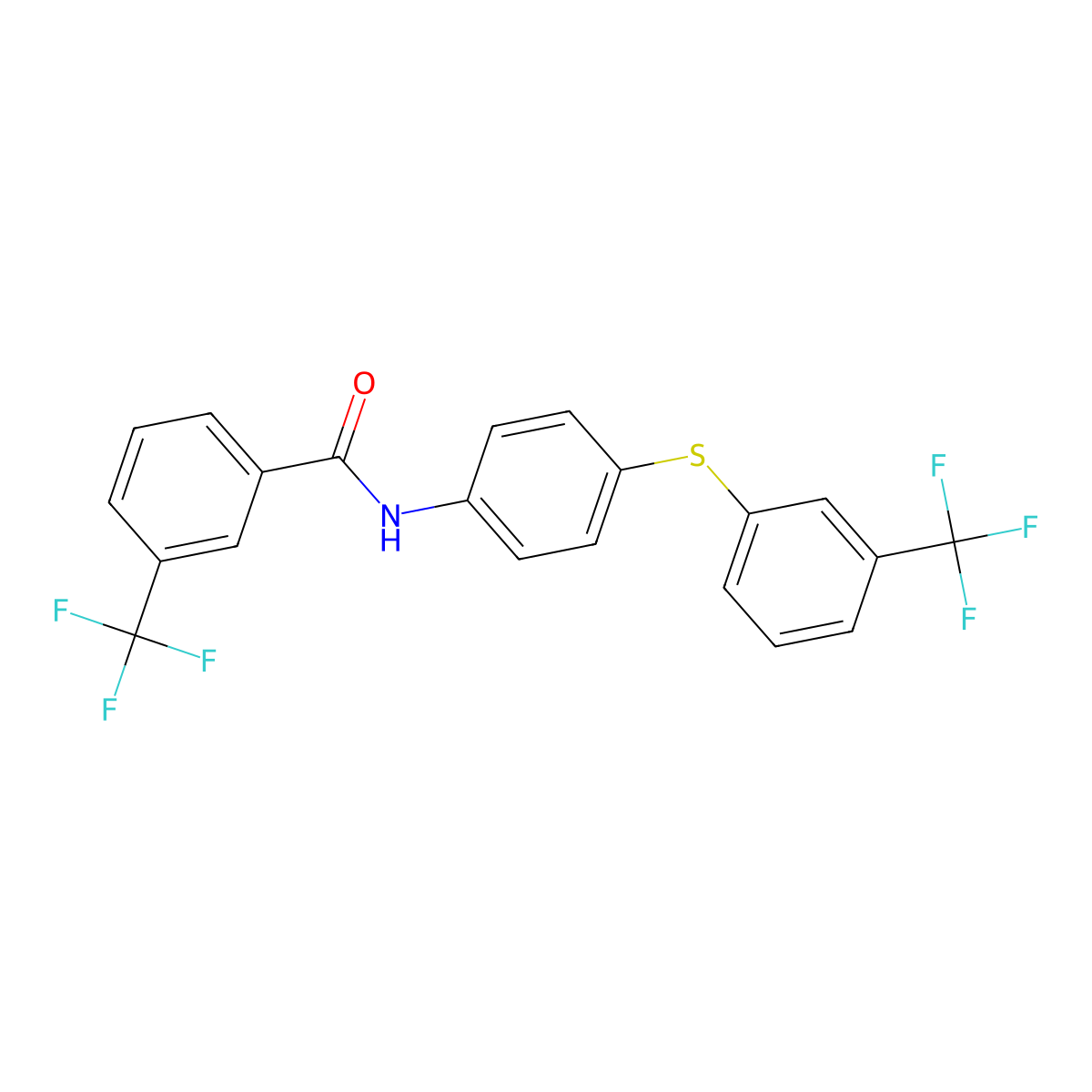 3-(trifluoromethyl)-N-[4-[3-(trifluoromethyl)phenyl]sulfanylphenyl]benzamide molecular structure, CAS 339104-72-2