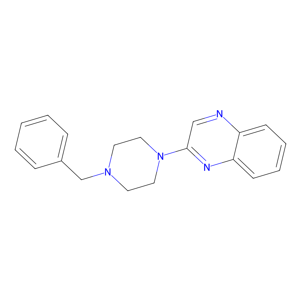2-[4-(Phenylmethyl)-1-piperazinyl]quinoxaline molecular structure, CAS 339104-76-6