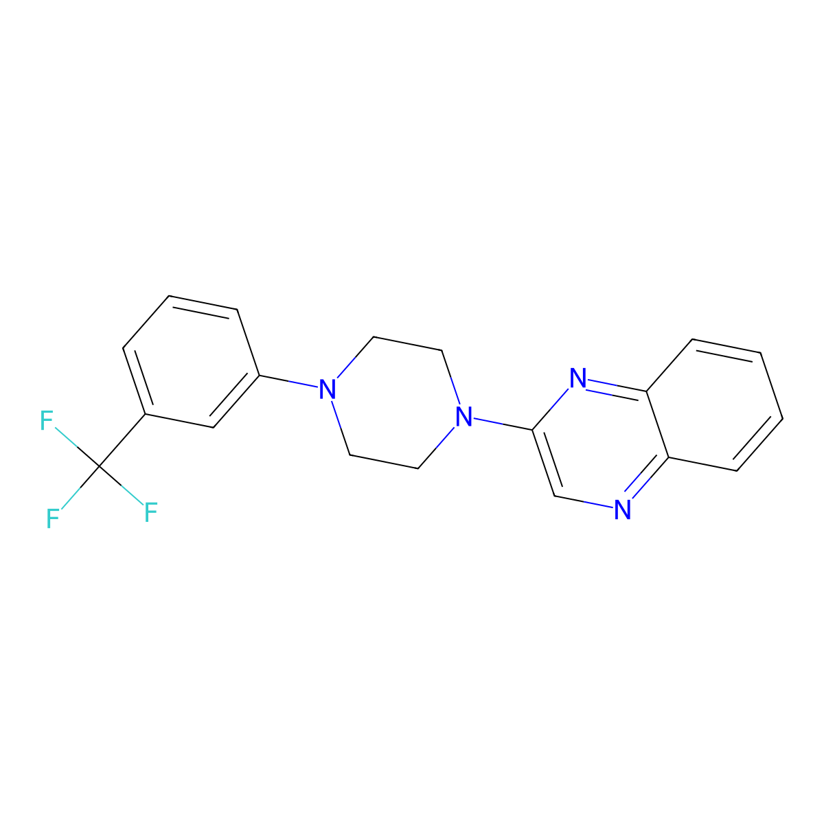 2-{4-[3-(Trifluoromethyl)phenyl]piperazin-1-yl}quinoxaline molecular structure, CAS 339104-78-8