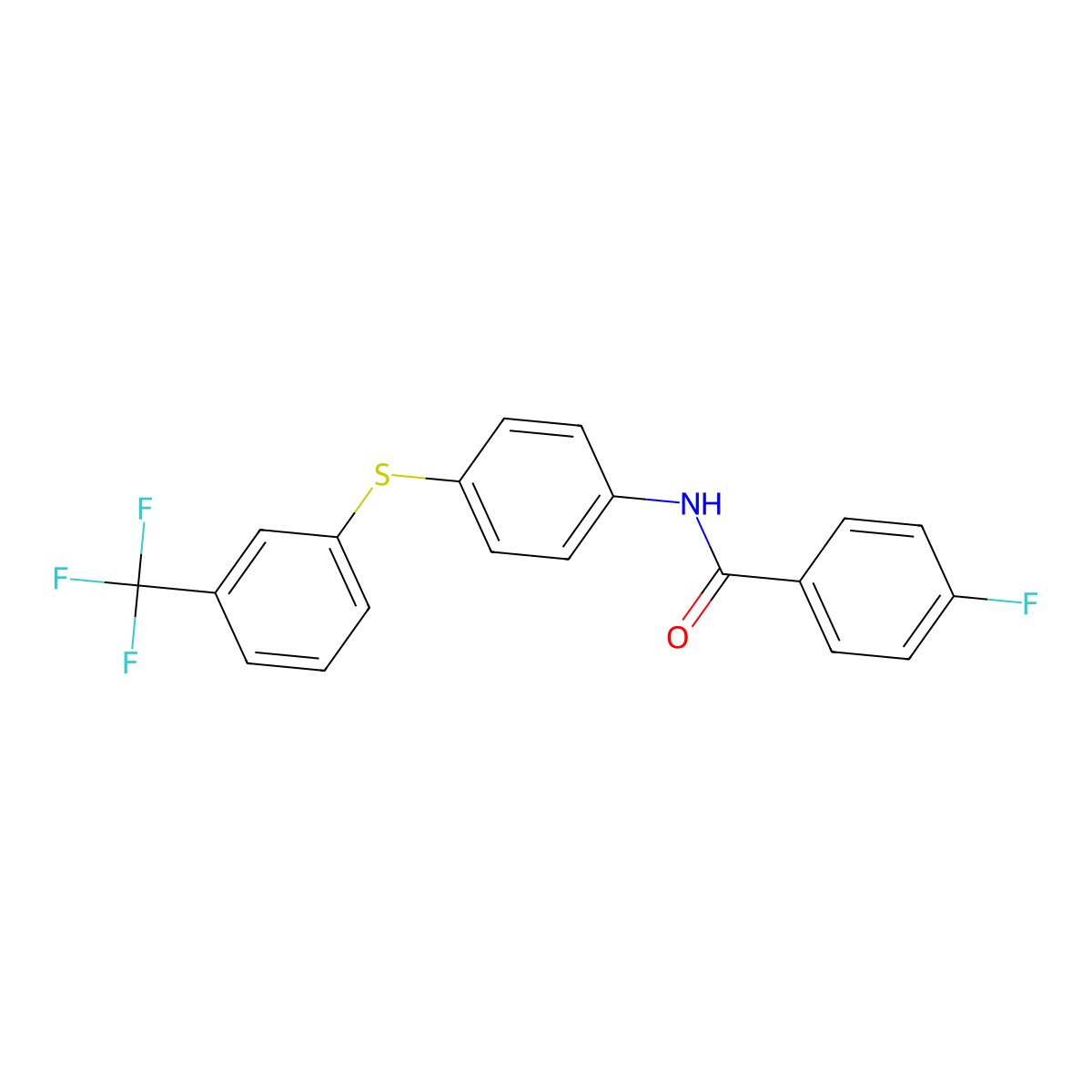 4-fluoro-N-(4-{[3-(trifluoromethyl)phenyl]sulfanyl}phenyl)benzenecarboxamide molecular structure, CAS 339104-84-6
