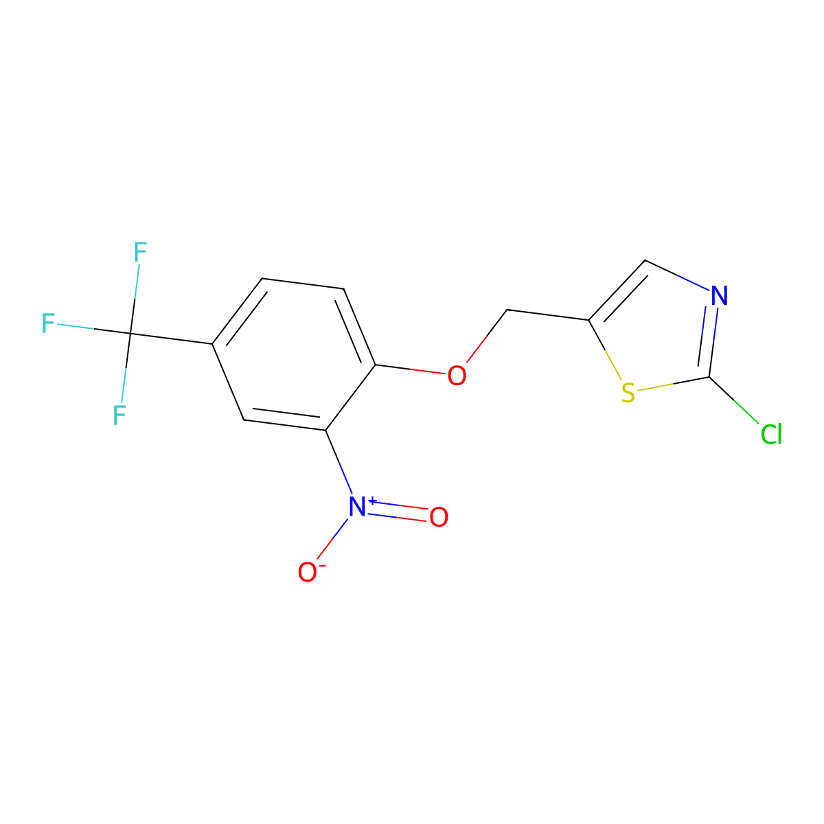 2-Chloro-5-{[2-nitro-4-(trifluoromethyl)phenoxy]methyl}-1,3-thiazole molecular structure, CAS 339104-87-9
