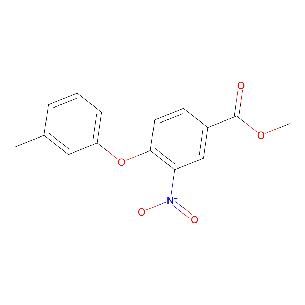 Methyl 4-(3-methylphenoxy)-3-nitrobenzoate molecular structure, CAS 339104-91-5