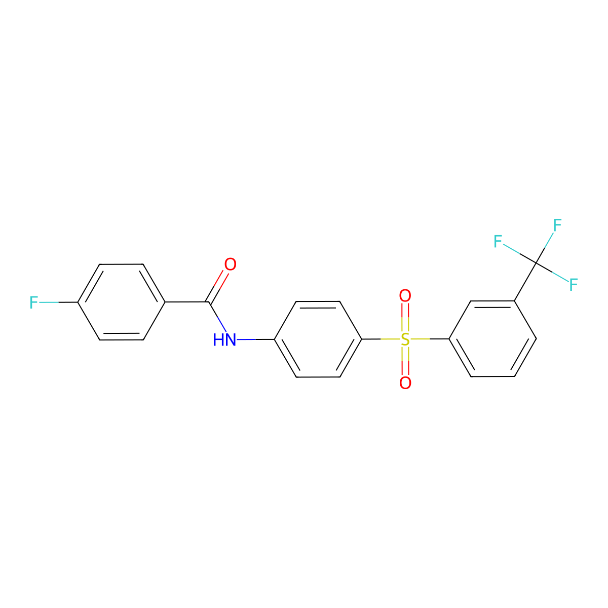 4-fluoro-N-[4-[3-(trifluoromethyl)phenyl]sulfonylphenyl]benzamide molecular structure, CAS 339104-92-6