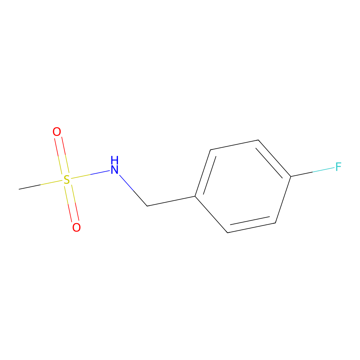 N-[(4-fluorophenyl)methyl]methanesulfonamide molecular structure, CAS 339104-96-0