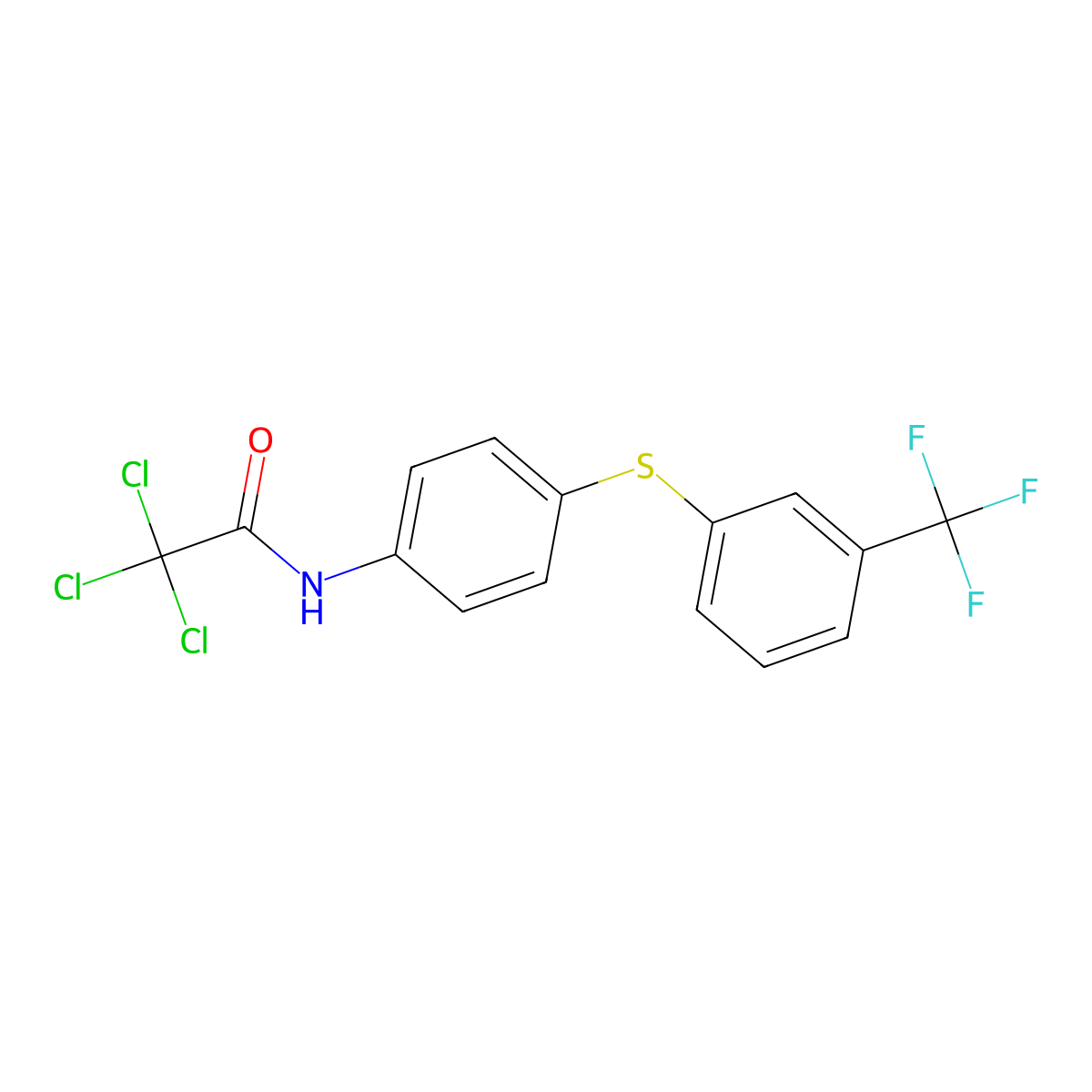 2,2,2-trichloro-N-(4-{[3-(trifluoromethyl)phenyl]sulfanyl}phenyl)acetamide molecular structure, CAS 339104-97-1