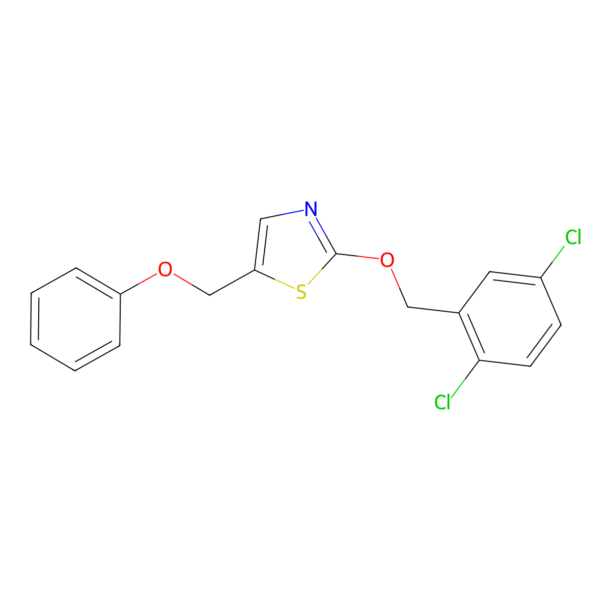 2-[(2,5-Dichlorophenyl)methoxy]-5-(phenoxymethyl)-1,3-thiazole molecular structure, CAS 339105-00-9