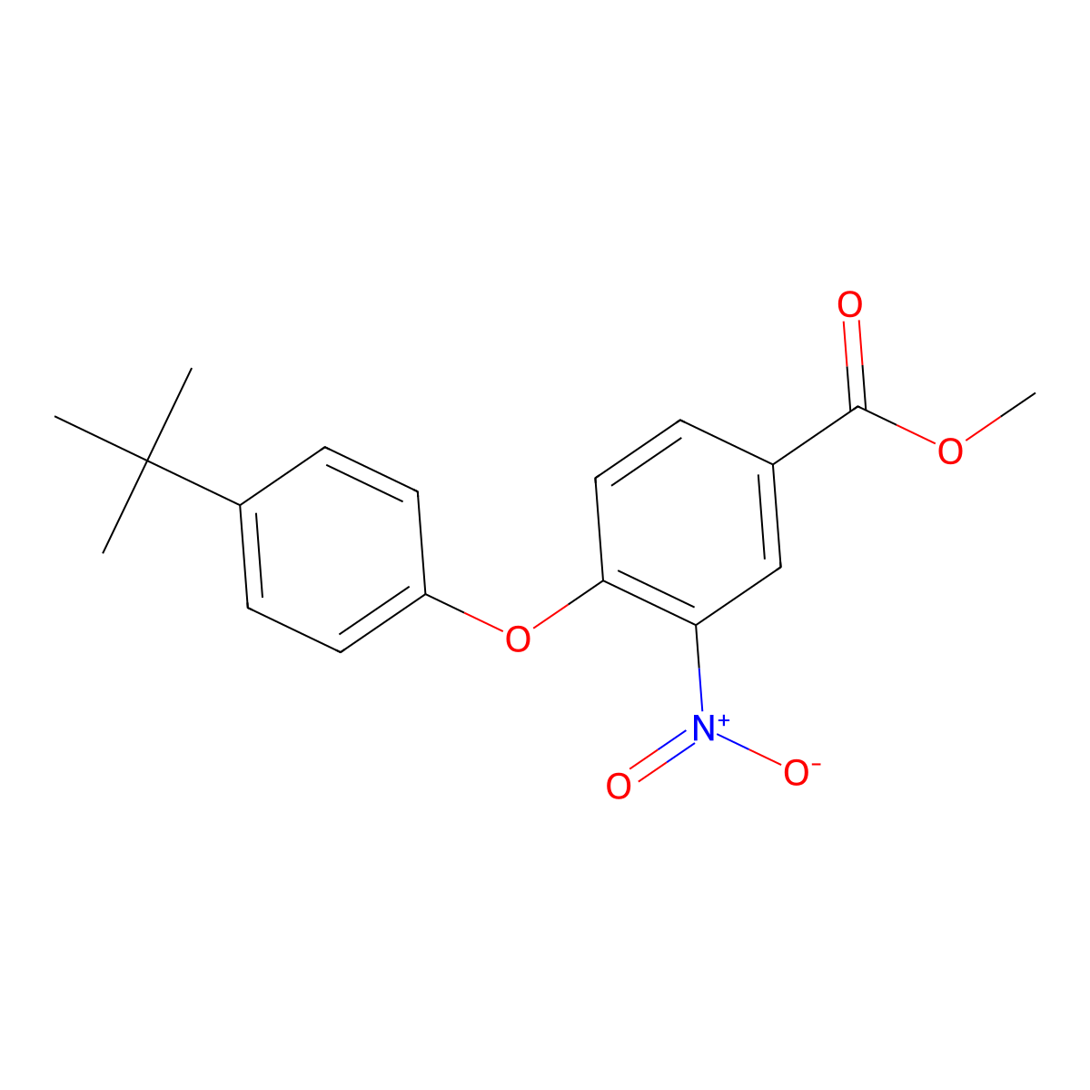 Methyl 4-(4-tert-butylphenoxy)-3-nitrobenzoate molecular structure, CAS 339105-08-7