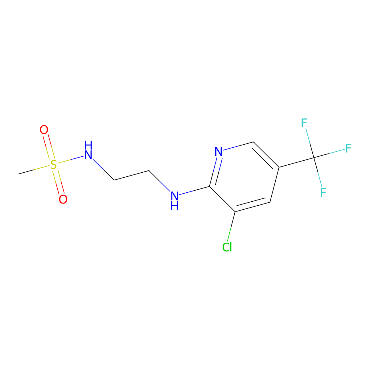 N-(2-{[3-chloro-5-(trifluoromethyl)-2-pyridinyl]amino}ethyl)methanesulfonamide molecular structure, CAS 339105-14-5