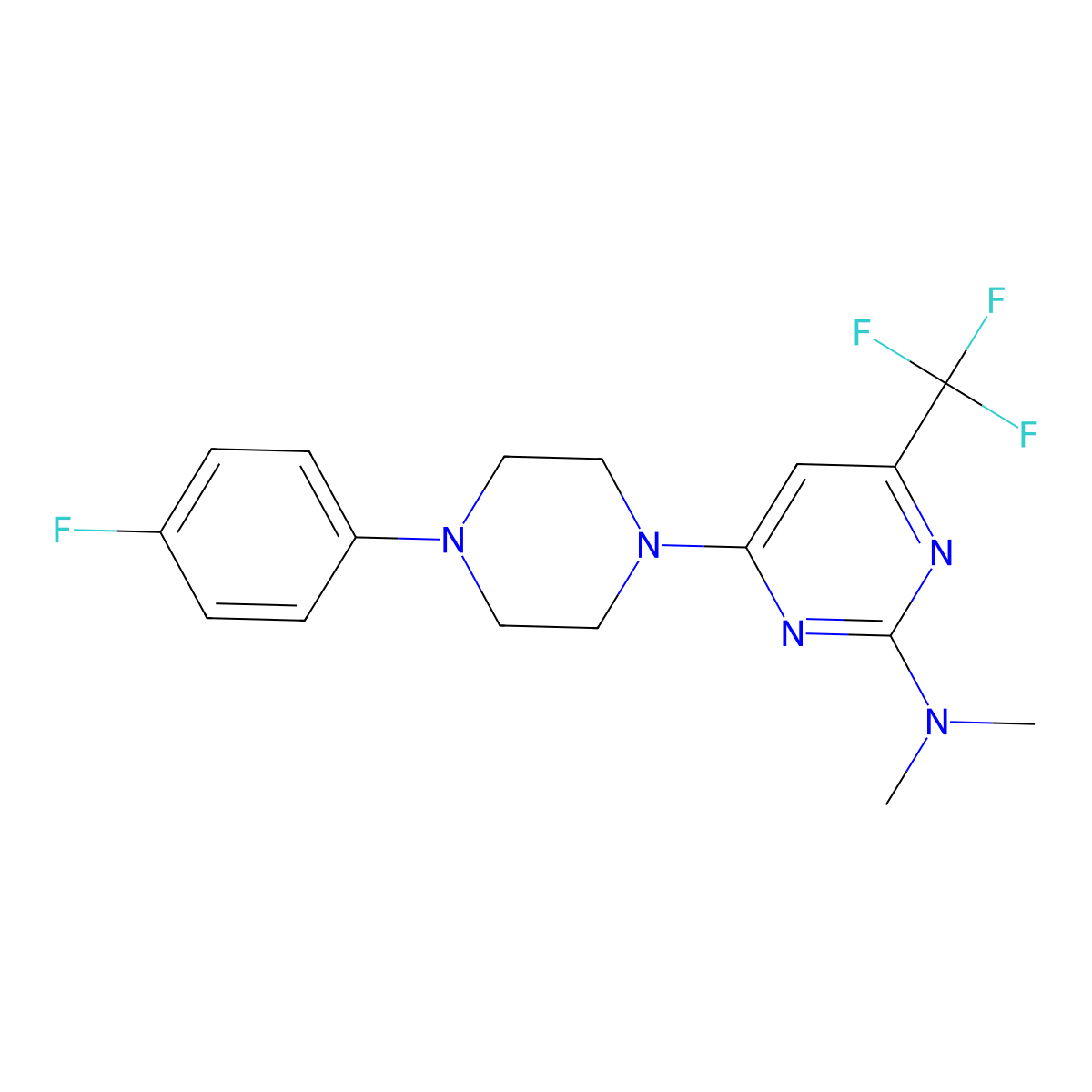 4-[4-(4-fluorophenyl)piperazin-1-yl]-N,N-dimethyl-6-(trifluoromethyl)pyrimidin-2-amine molecular structure, CAS 339105-15-6