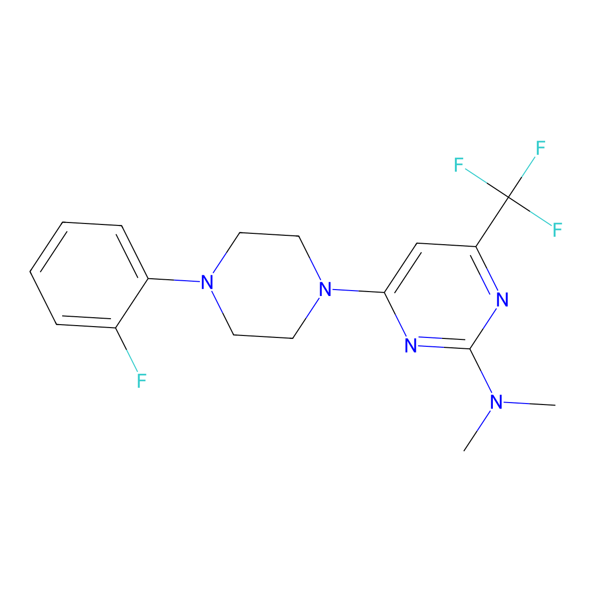 4-[4-(2-fluorophenyl)piperazin-1-yl]-N,N-dimethyl-6-(trifluoromethyl)pyrimidin-2-amine molecular structure, CAS 339105-20-3