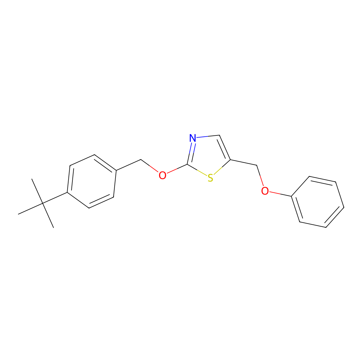 2-[(4-Tert-butylphenyl)methoxy]-5-(phenoxymethyl)-1,3-thiazole molecular structure, CAS 339105-23-6
