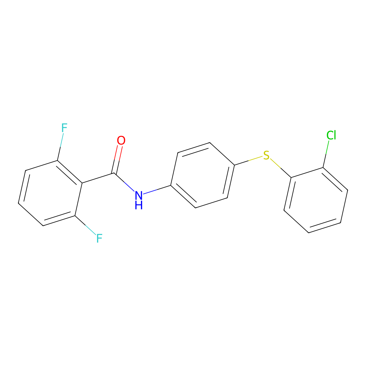 N-{4-[(2-chlorophenyl)sulfanyl]phenyl}-2,6-difluorobenzenecarboxamide molecular structure, CAS 339105-26-9