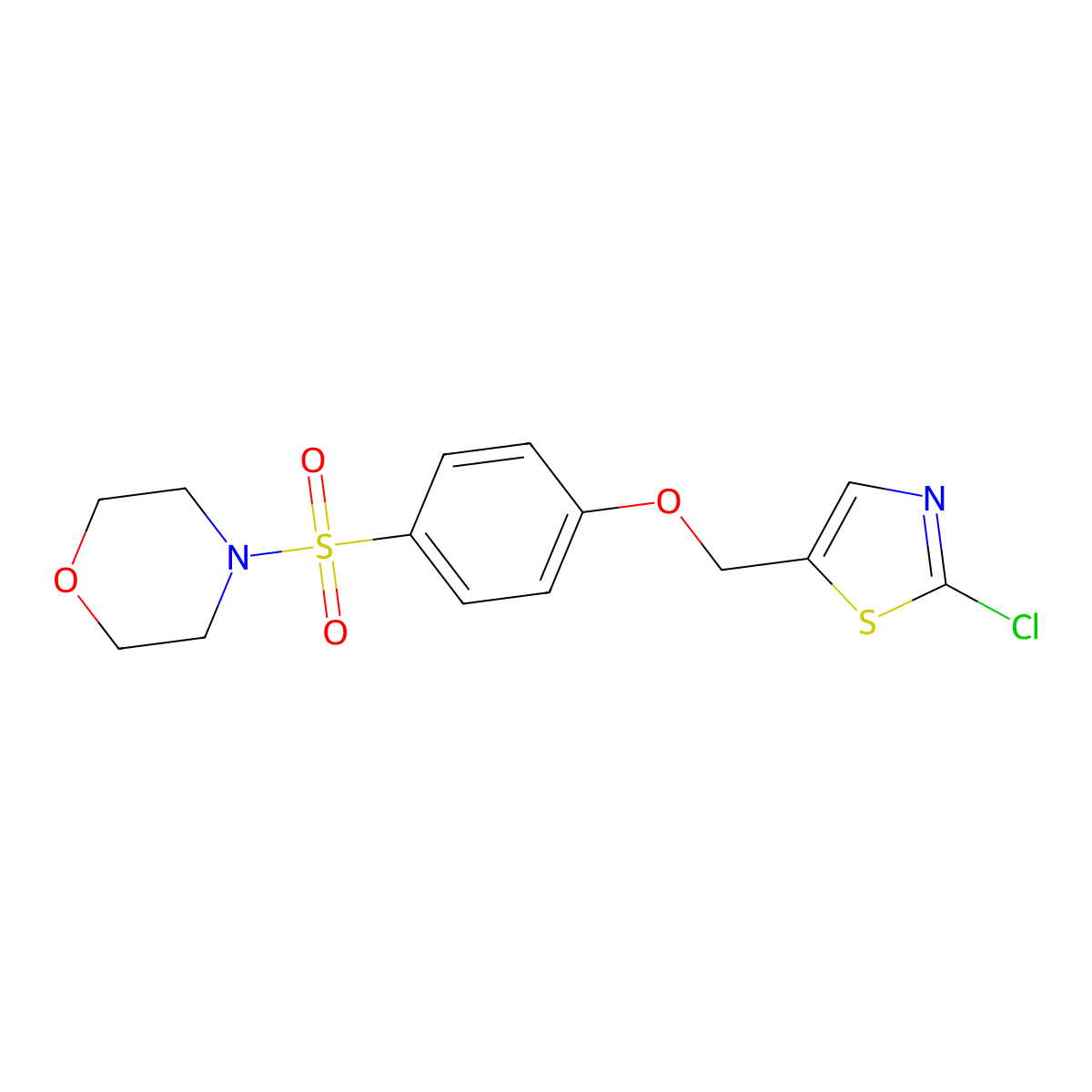 (2-Chloro-1,3-thiazol-5-yl)methyl 4-(morpholinosulfonyl)phenyl ether molecular structure, CAS 339105-31-6