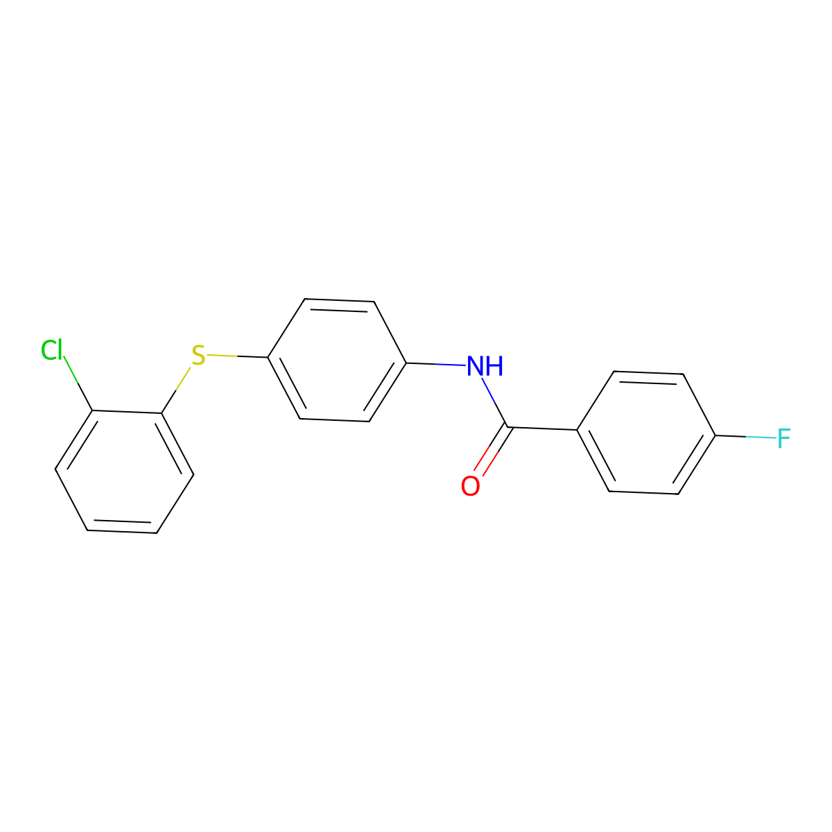 N-{4-[(2-chlorophenyl)sulfanyl]phenyl}-4-fluorobenzenecarboxamide molecular structure, CAS 339105-32-7