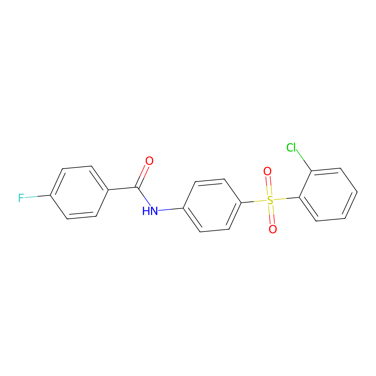 N-{4-[(2-chlorophenyl)sulfonyl]phenyl}-4-fluorobenzenecarboxamide molecular structure, CAS 339105-42-9