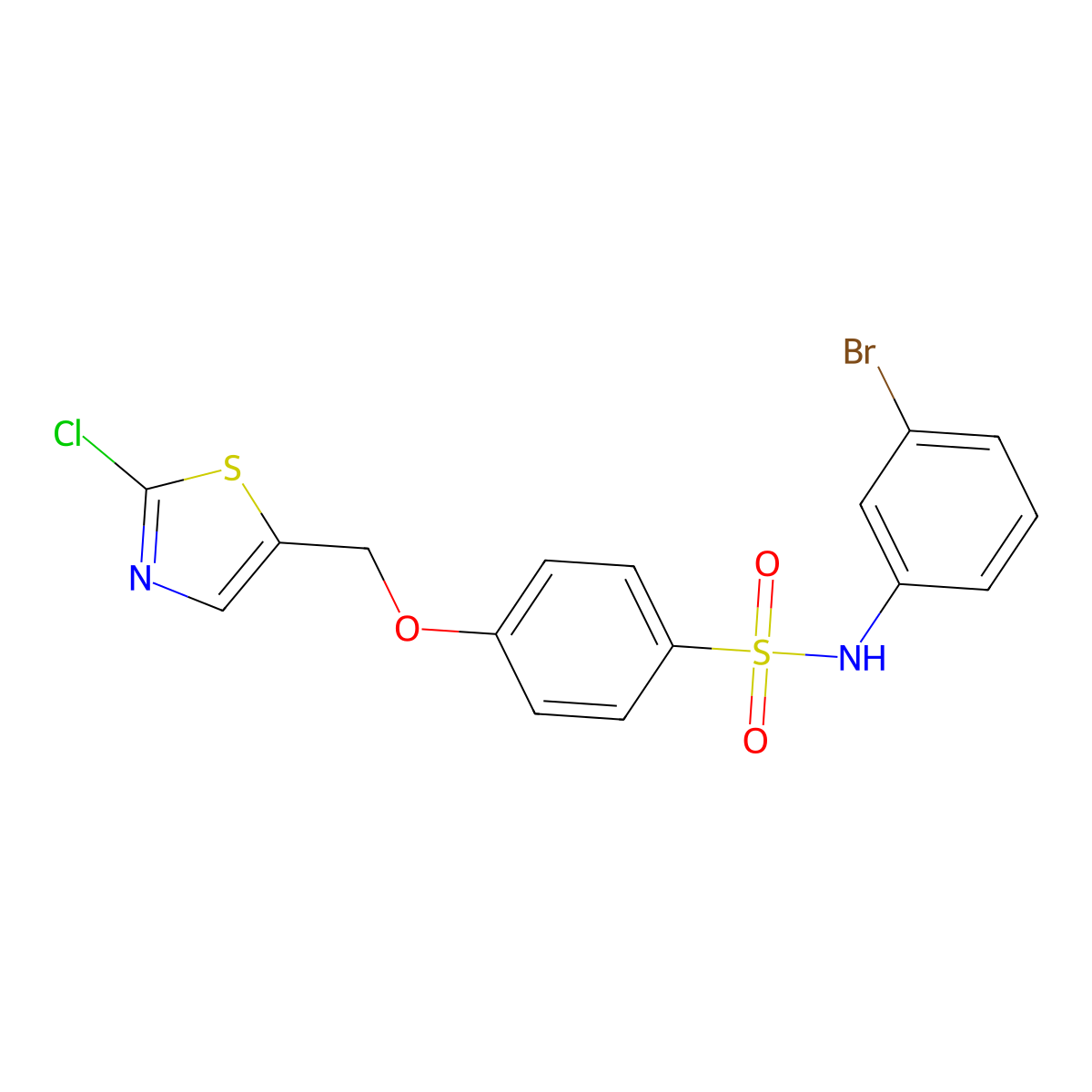 N-(3-bromophenyl)-4-[(2-chloro-1,3-thiazol-5-yl)methoxy]benzenesulfonamide molecular structure, CAS 339105-51-0