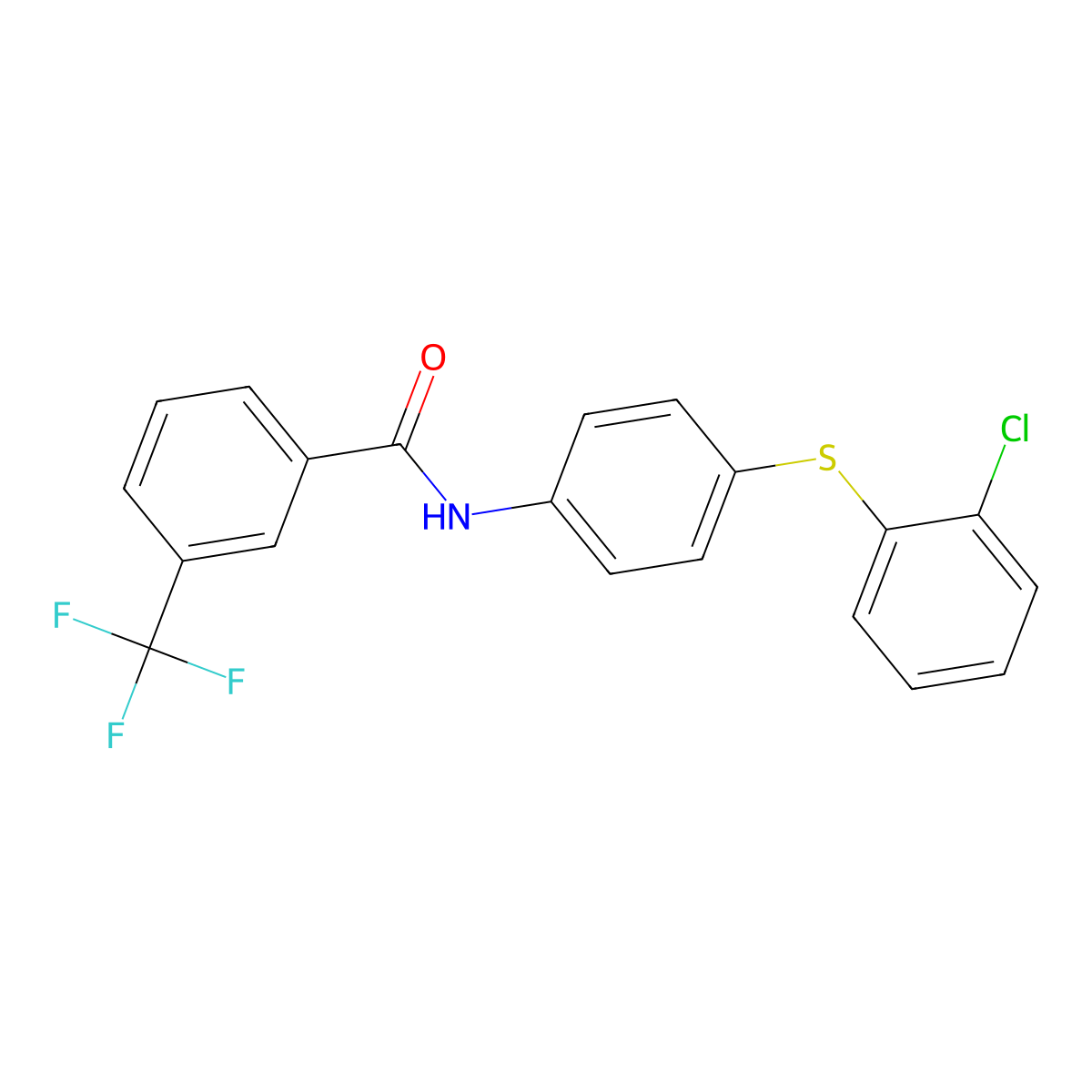 N-[4-(2-chlorophenyl)sulfanylphenyl]-3-(trifluoromethyl)benzamide molecular structure, CAS 339105-54-3