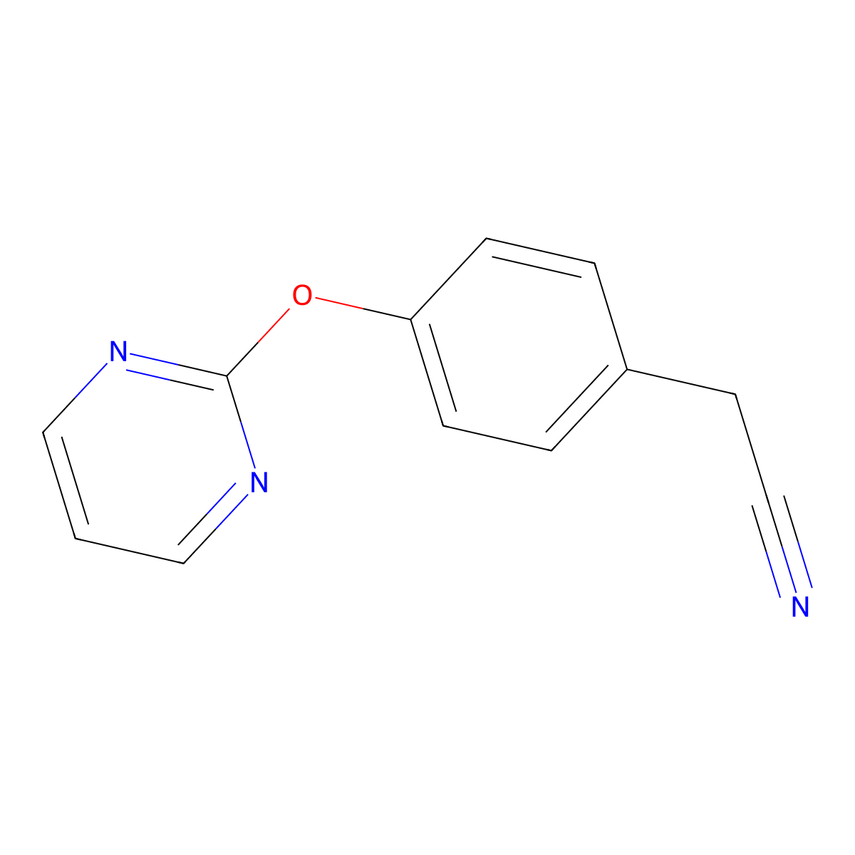 2-[4-(2-Pyrimidinyloxy)phenyl]acetonitrile molecular structure, CAS 339105-55-4