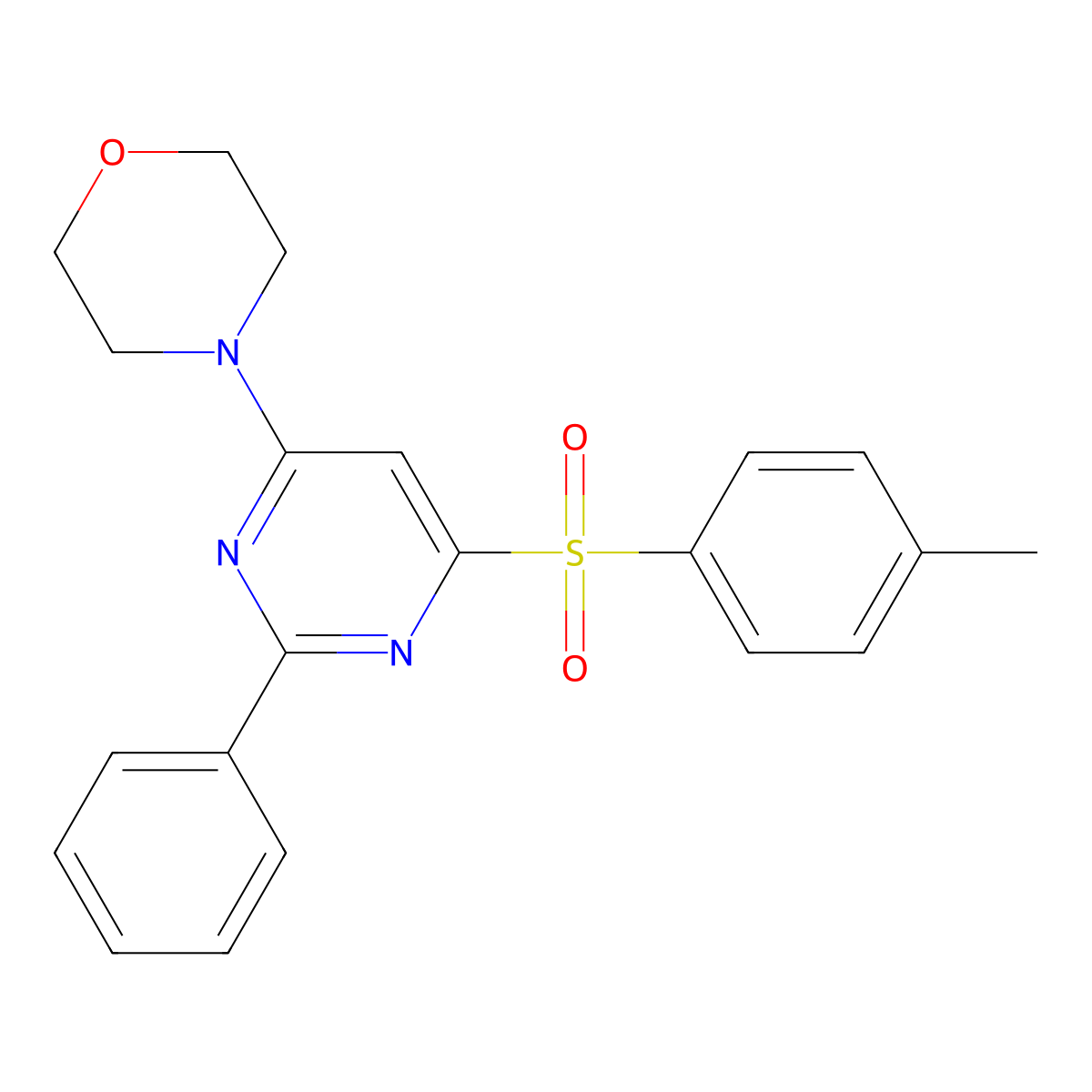 4-{6-[(4-Methylphenyl)sulfonyl]-2-phenyl-4-pyrimidinyl}morpholine molecular structure, CAS 339105-59-8