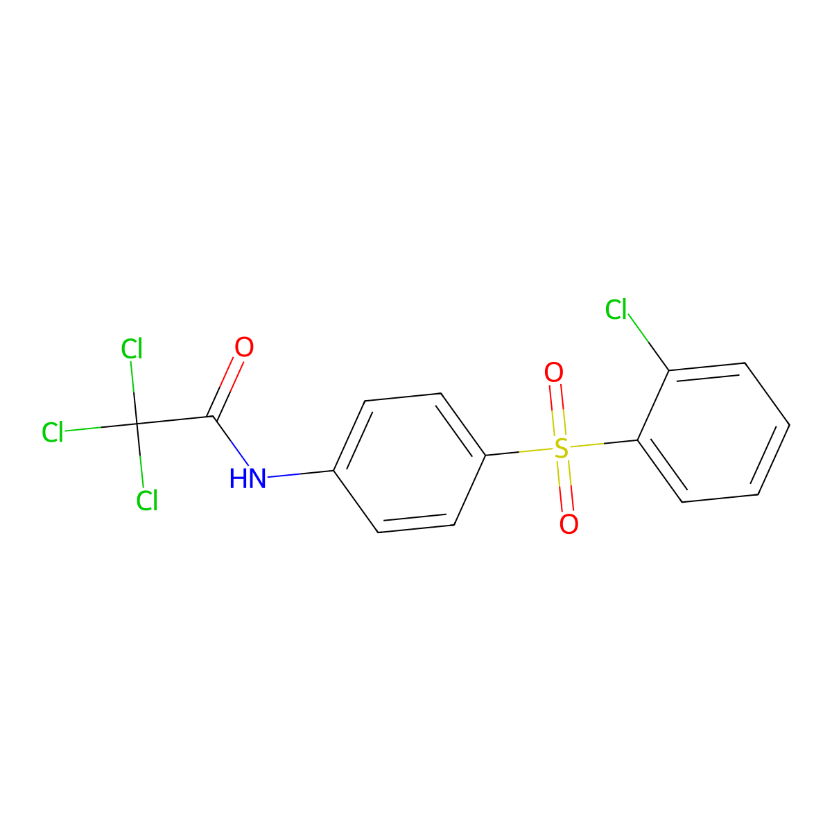 2,2,2-trichloro-N-[4-(2-chlorophenyl)sulfonylphenyl]acetamide molecular structure, CAS 339105-68-9