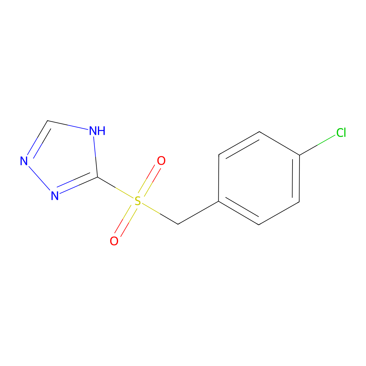 3-[(4-chlorobenzyl)sulfonyl]-4H-1,2,4-triazole molecular structure, CAS 339105-69-0