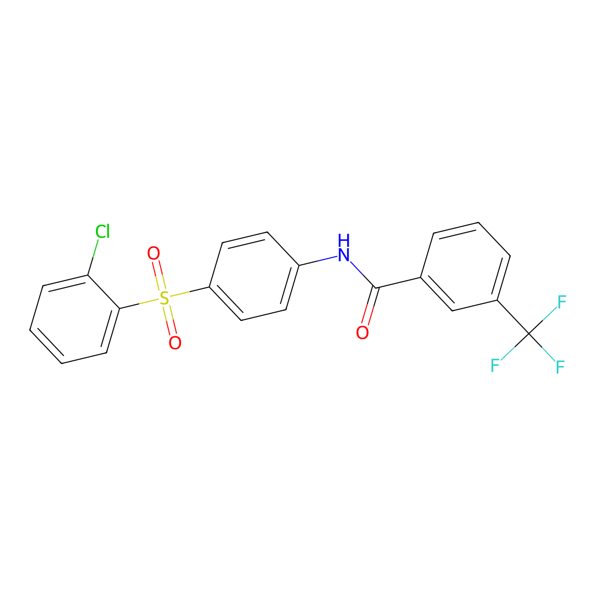 N-[4-(2-chlorophenyl)sulfonylphenyl]-3-(trifluoromethyl)benzamide molecular structure, CAS 339105-70-3