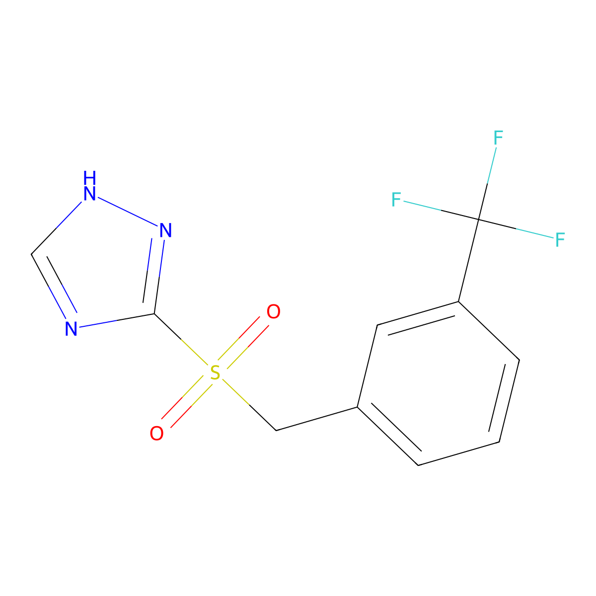 3-{[3-(trifluoromethyl)benzyl]sulfonyl}-1H-1,2,4-triazole molecular structure, CAS 339105-71-4