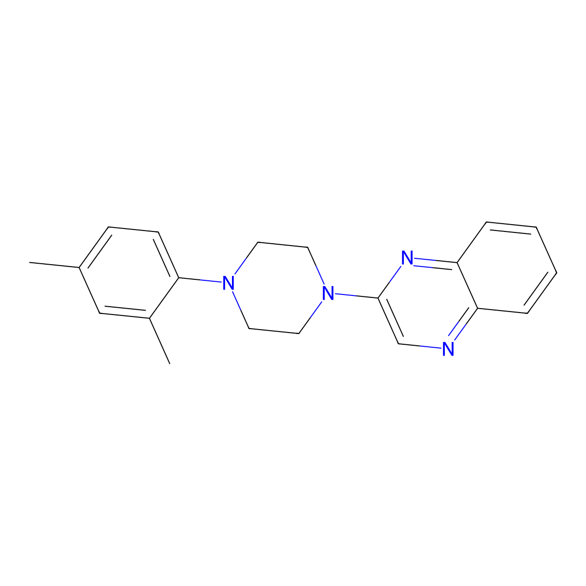2-[4-(2,4-Dimethylphenyl)piperazin-1-yl]quinoxaline molecular structure, CAS 339105-72-5