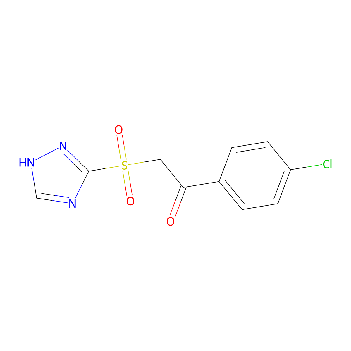 1-(4-chlorophenyl)-2-(1H-1,2,4-triazol-3-ylsulfonyl)-1-ethanone molecular structure, CAS 339105-80-5