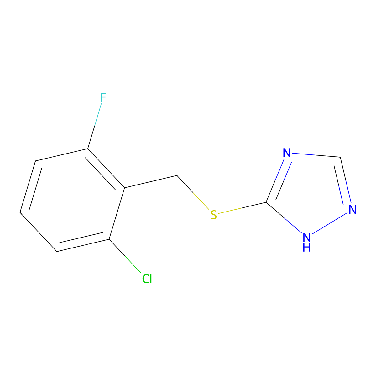3-[(2-chloro-6-fluorobenzyl)sulfanyl]-1H-1,2,4-triazole molecular structure, CAS 339105-82-7