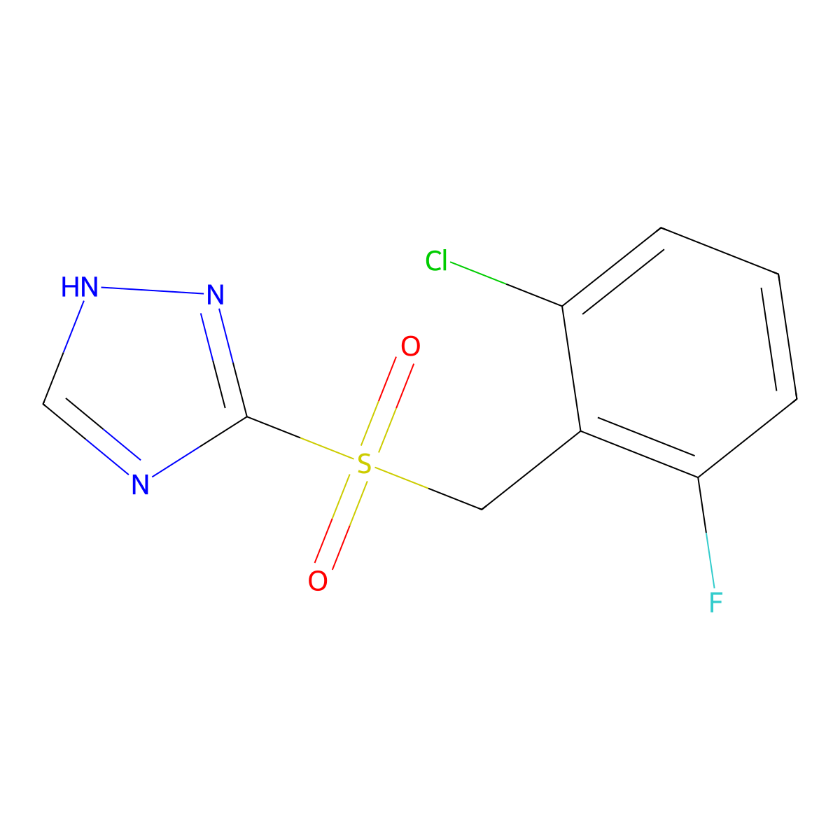 3-[(2-chloro-6-fluorobenzyl)sulfonyl]-1H-1,2,4-triazole molecular structure, CAS 339105-84-9